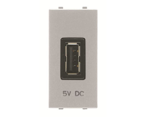 USB розетка ABB Zenit 2CLA218500N1301 N2185 PL 750 мА 1М (срібло)