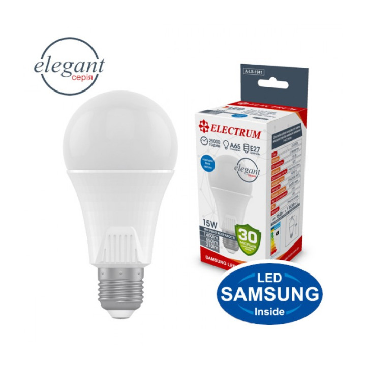 Лампа світлодіодна стандартна з 3-а рівнями яскравості ELECTRUM 15W E27 4000K DIM A-LS-1941 · ELECTRUM · uk/lampa-svitlodiodna-standartna-z-3-a-rivnyamy-yaskravosti-elec