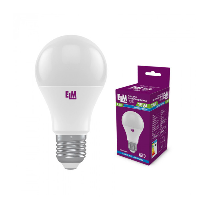 Лампа Світлодіодна Стандратна ELM B65 PA10 15W E27 6500K (18-0195) · ELM · lampa-svitlodiodna-standratna-elm-b65-pa10-15w-e27-6500k-18-0195
