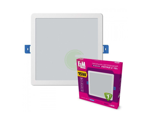 Світильник світлодіодний вбудований ELM Tetra V-15 15W 6500К IP20 білий 26-0063