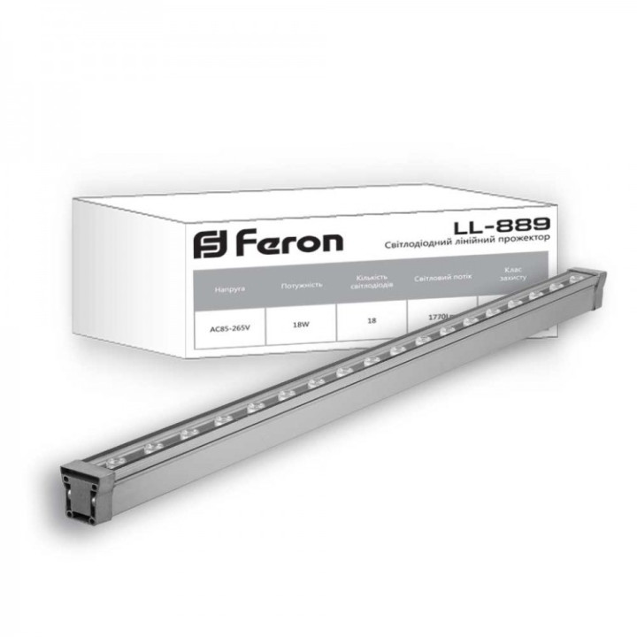 Архітектурний світлодіодний прожектор Feron LL-889 18Вт 2700K IP65 металік · Feron · arhitekturnyj-svitlodiodnyj-prozhektor-feron-ll-889-18vt-2700k-i