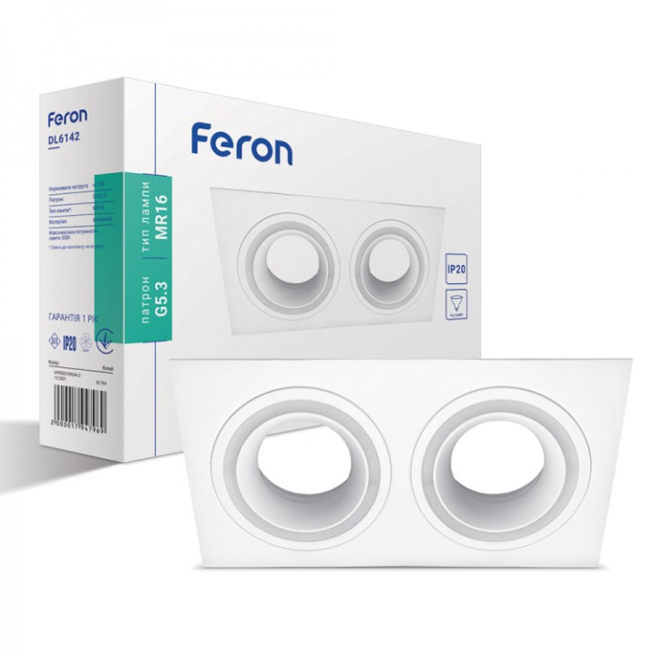 Вбудований неповоротний світильник Feron DL6142 білий · Feron · uk/vbudovanij-nepovorotnij-svitilnik-feron-dl6142-bilij