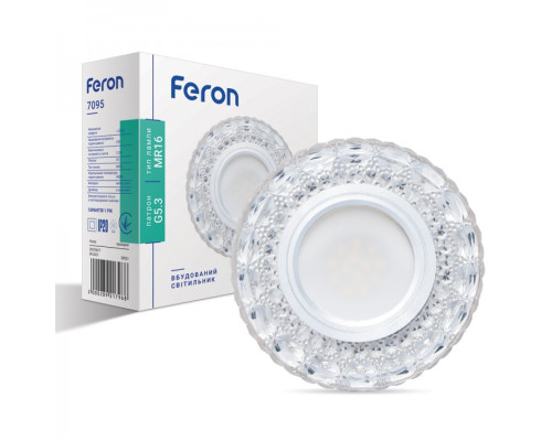 Вбудований світильник Feron 7095 з LED підсвічуванням