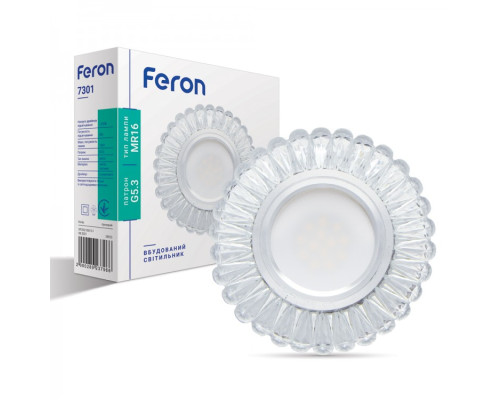 Вбудований світильник Feron 7301 з LED підсвічуванням