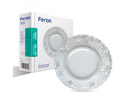 Вбудований світильник Feron 7572 з LED підсвічуванням