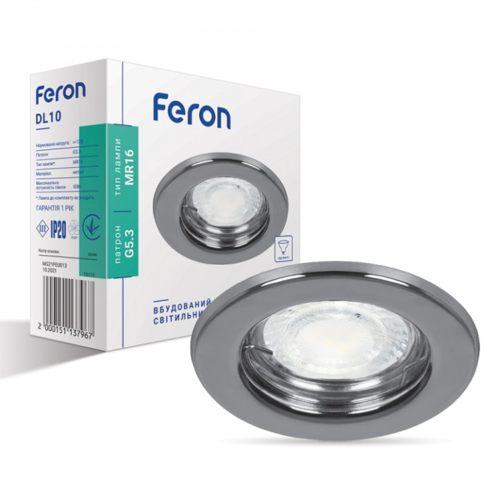 Вбудований світильник Feron DL10 хром · Feron · uk/vbudovanij-svitilnik-feron-dl10-hrom