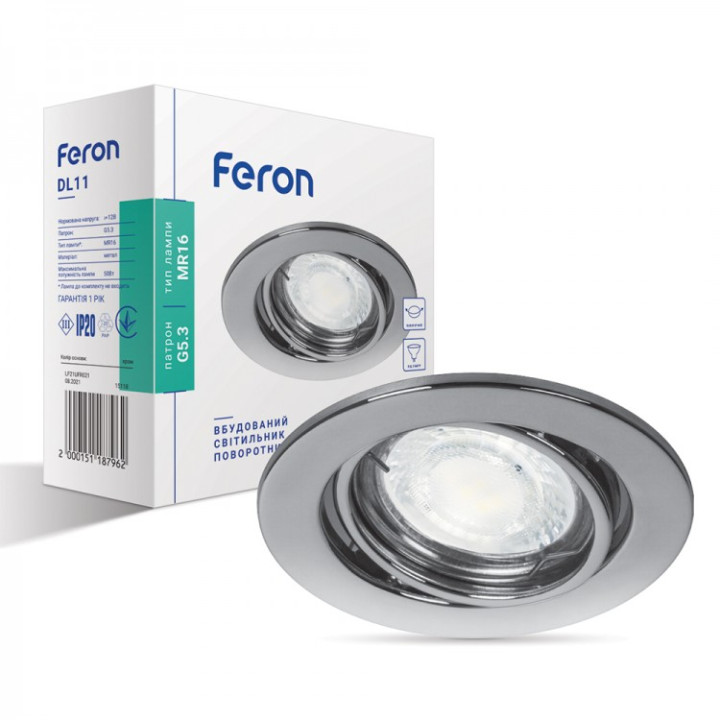 Вбудований світильник Feron DL11 хром · Feron · uk/vbudovanij-svitilnik-feron-dl11-hrom