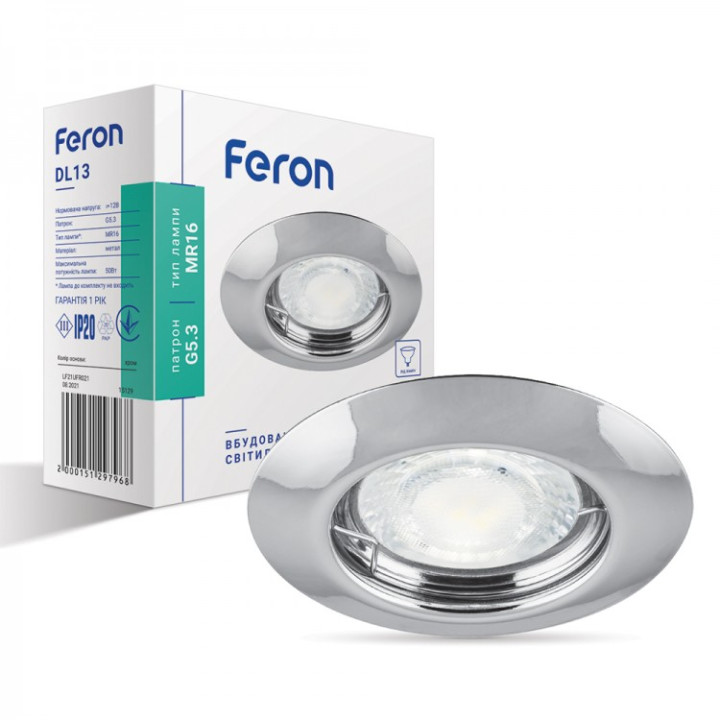 Вбудований світильник Feron DL13 хром · Feron · uk/vbudovanij-svitilnik-feron-dl13-hrom