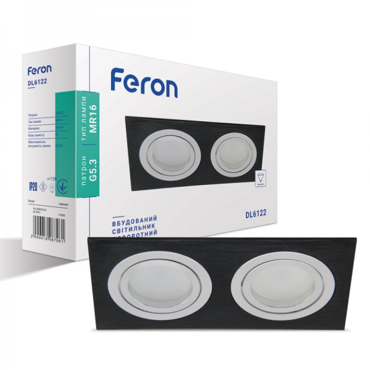 Вбудований світильник Feron DL6122 чорний · Feron · uk/vbudovanij-svitilnik-feron-dl6122-chornij