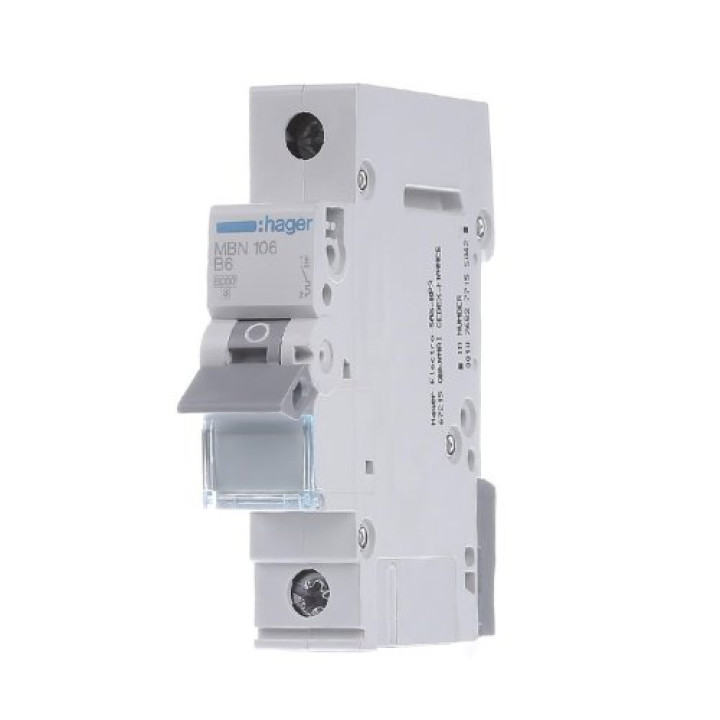 Автоматичний вимикач Hager 1P 6A B · Hager · uk/avtomaticheskij-vyklyuchatel-hager-1p-6a-b-mbn106
