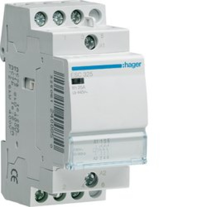 Контактор Hager 25A 3НО 230/240В, 50Гц · Hager · uk/kontaktor-hager-25a-3no-230240v-50gc-esc325