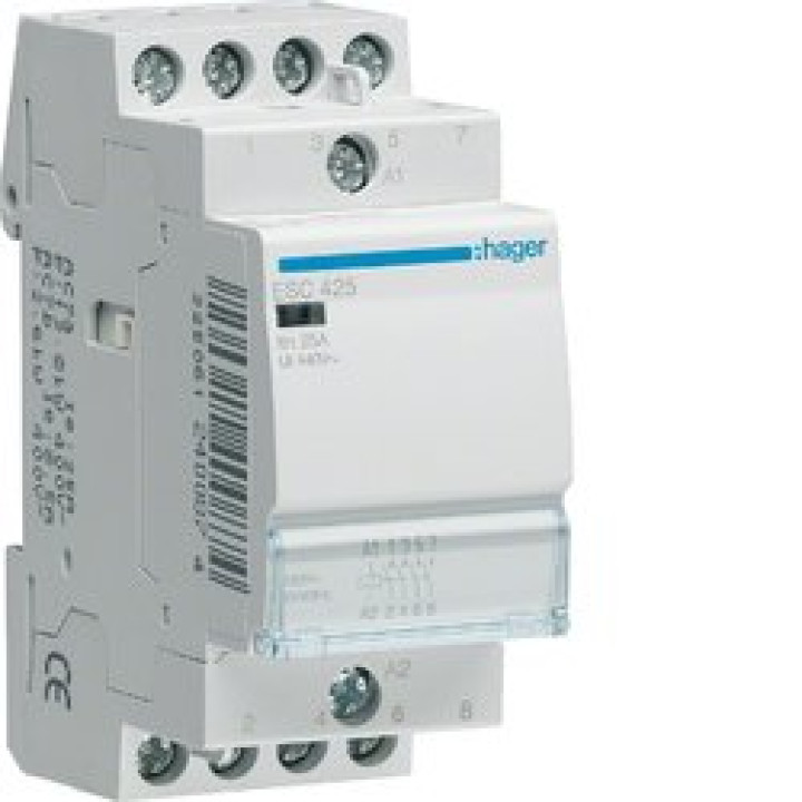 Контактор Hager 25A 4НО 230/240В, 50Гц · Hager · uk/kontaktor-hager-25a-4no-230240v-50gc-esc425