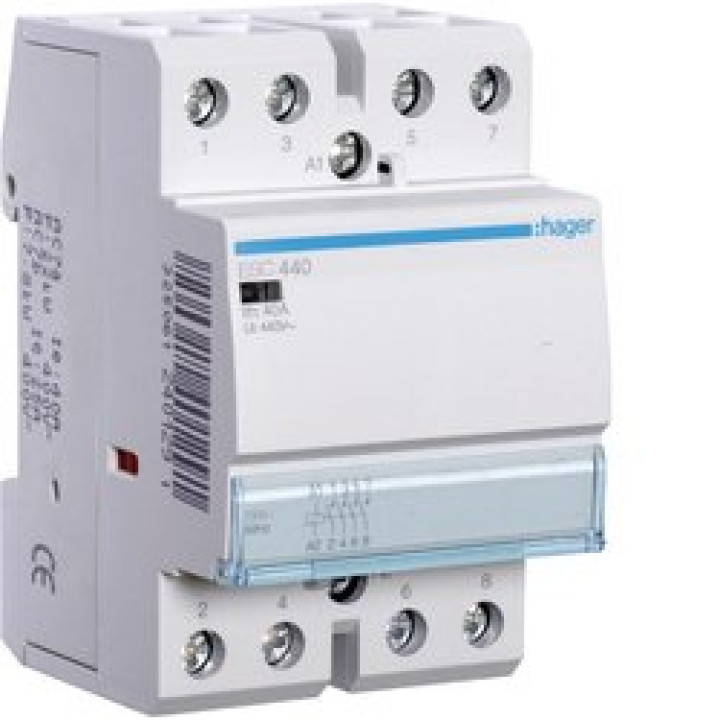 Контактор Hager 40A 4НО 230/240В, 50Гц · Hager · uk/kontaktor-hager-40a-4no-230240v-50gc-esc440
