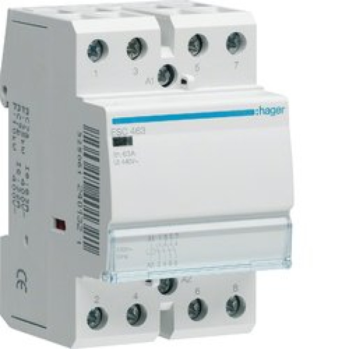 Контактор Hager 63A 4НО 230/240В, 50Гц · Hager · uk/kontaktor-hager-63a-4no-230240v-50gc-esc463