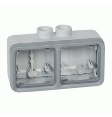 Коробка Legrand Plexo 2 п., ІР55, ІК07, 2xISO 20, горизонтальная, серый