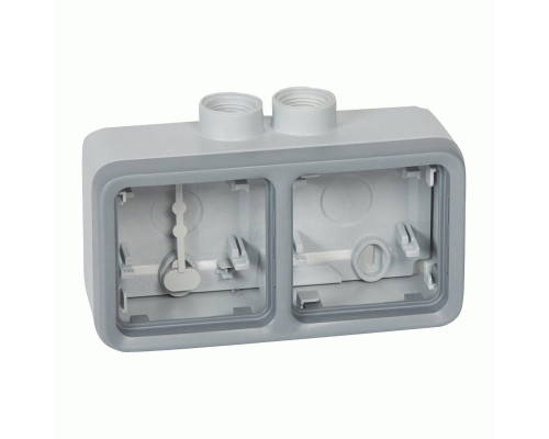 Коробка Legrand Plexo 2 п., ІР55, ІК07, 2xISO 20, горизонтальная, серый