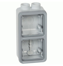 Коробка Legrand Plexo 2 п., ІР55, ІК07, 2xISO 20, вертикальная, серый