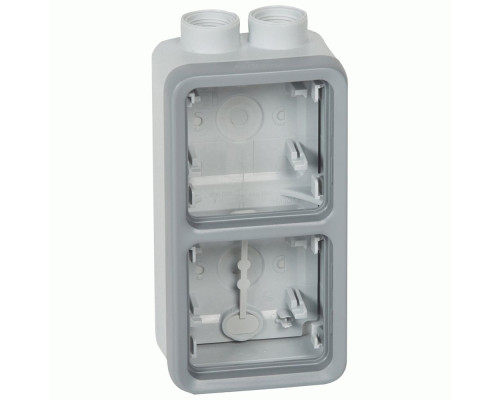 Коробка Legrand Plexo 2 п., ІР55, ІК07, 2xISO 20, вертикальная, серый
