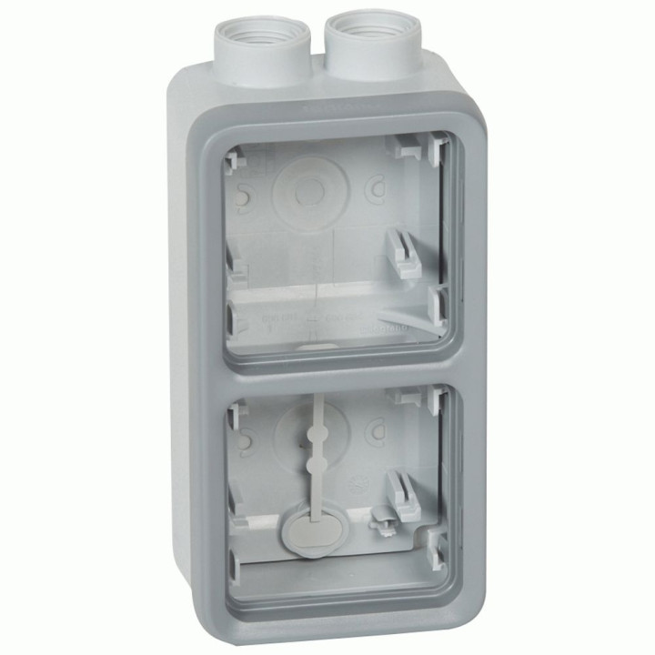 Коробка Legrand Plexo 2 п., ІР55, ІК07, 2xISO 20, вертикальная, сірий · Legrand · uk/korobka-legrand-plexo-2-p-ir55-ik07-2xiso-20-vertikalnaya-se