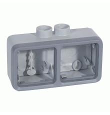 Коробка Legrand Plexo 2 п., ІР55, ІК07, 2xPG16, горизонтальная, серый