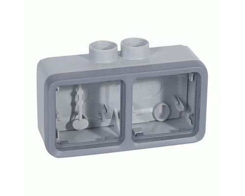Коробка Legrand Plexo 2 п., ІР55, ІК07, 2xPG16, горизонтальная, серый