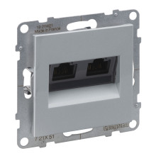 Двійна комп'ютерна розетка RJ45 Cat.5e UTP Legrand SUNO алюміній · Legrand · uk/podvijna-kompyuterna-rozetka-rj45-cat5e-utp-legrand-suno-alyu
