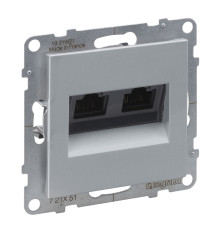 Двійна комп'ютерна розетка RJ45 Cat.5e UTP Legrand SUNO алюміній