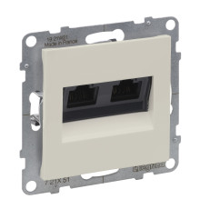 Двійна комп'ютерна розетка RJ45 Cat.5e UTP Legrand SUNO слоновая кость