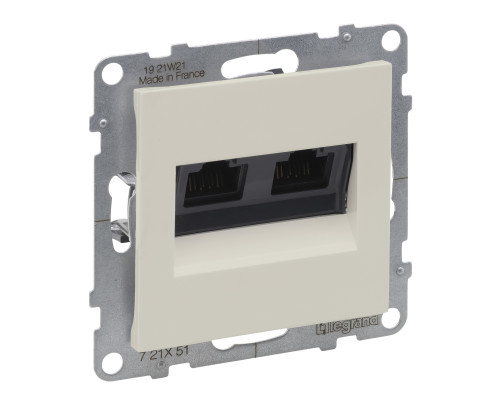 Двійна комп'ютерна розетка RJ45 Cat.5e UTP Legrand SUNO слоновая кость