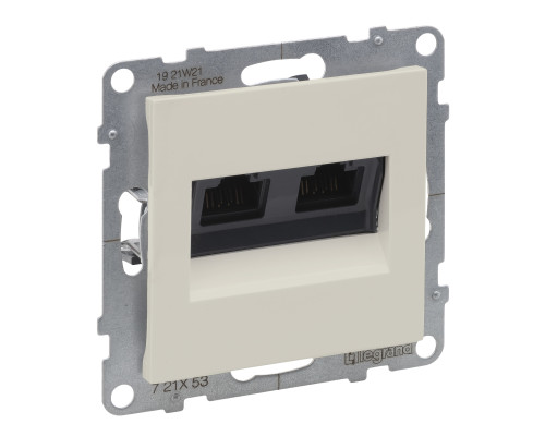 Двійна комп'ютерна розетка RJ45 Cat.6 UTP Legrand SUNO слоновая кость