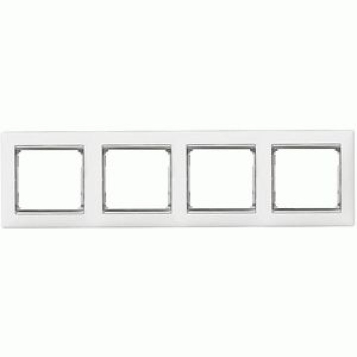 Рамка Legrand Valena 4-постова горизонтальна білий/срібло · Legrand · uk/ramka-legrand-valena-4-postovaya-gorizontalnaya-belyjserebro