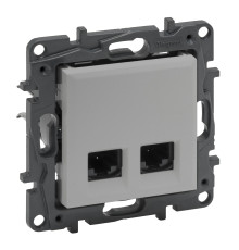 Розетка Legrand Niloe Step інтернет 2XRJ45 CAT6 FTP алюміній