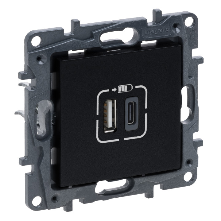 Розетка Legrand Niloe Step USB Тип А+C 12Вт+15Вт 5 В чорний · Legrand · uk/rozetka-legrand-niloe-step-usb-tip-ac-12vt15vt-5-v-chernyj-8