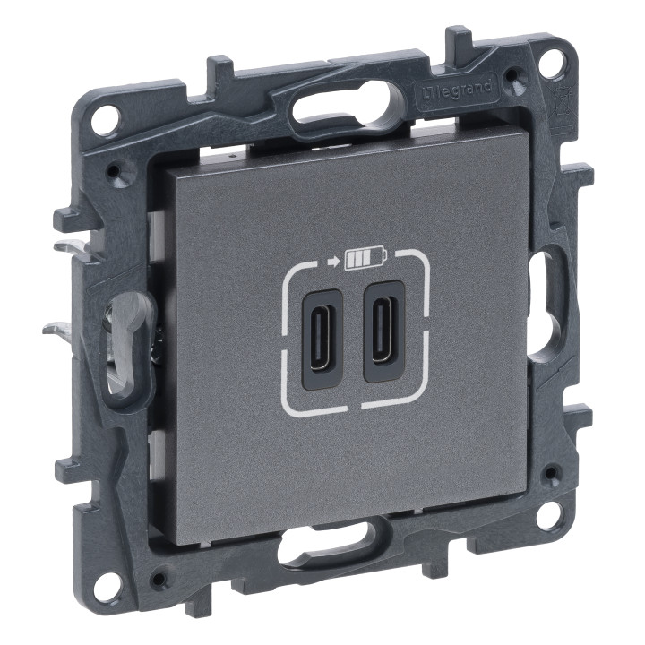 Розетка Legrand Niloe Step USB Тип С+C 15 Вт 5 В сталь · Legrand · uk/rozetka-legrand-niloe-step-usb-tip-cc-15-vt-5-v-stal-863439