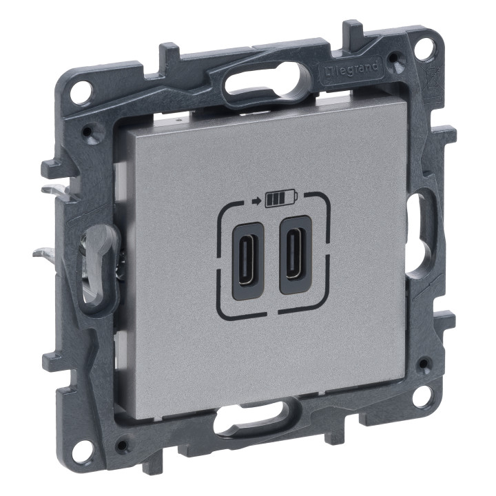Розетка Legrand Niloe Step USB Тип С+C 15 Вт 5 В алюміній · Legrand · uk/rozetka-legrand-niloe-step-usb-tip-sc-15-vt-5-v-alyuminij-86