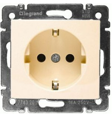 Розетка Legrand Valena DIY з заземленням з шторками слонова кістка