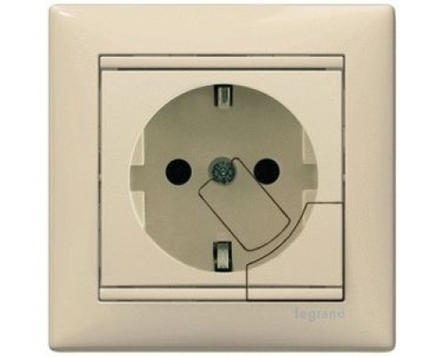 Розетка Legrand Valena із заземленням з механізмом виштовхування вилки слонова кістка