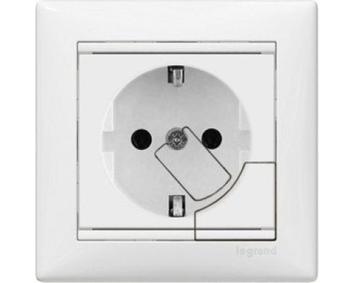 Розетка Legrand Valena із заземленням з механізмом виштовхування вилки білий