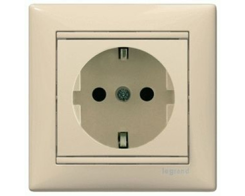 Розетка Legrand Valena із заземленням з рамкою слонова кістка