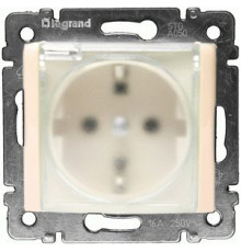 Розетка Legrand Valena із заземленням з шторками і кришкою IP44 слонова кістка
