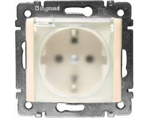 Розетка Legrand Valena із заземленням з шторками і кришкою IP44 слонова кістка