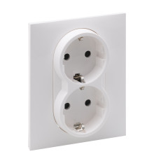 Розетка двойна 2х2К+З 16А/250В зі шторками Legrand SUNO біла