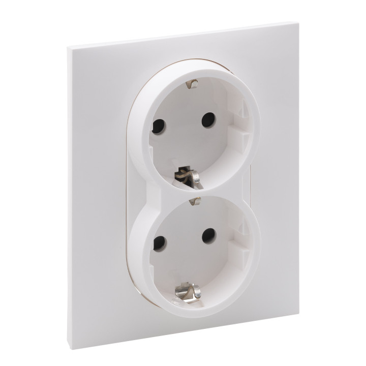Розетка двойна 2х2К+З 16А/250В зі шторками Legrand SUNO біла · Legrand · uk/rozetka-podvijna-2h2kz-16a250v-zi-shtorkami-legrand-suno-bili
