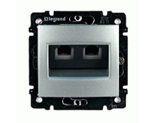 Розетка телефонна Legrand Valena 2хRJ11 кат. 3 алюміній