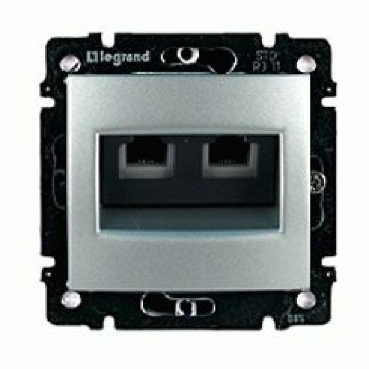 Розетка телефонна Legrand Valena 2хRJ11 кат. 3 алюміній · Legrand · uk/rozetka-telefonnaya-legrand-valena-2hrj11-kat-3-alyuminij-77
