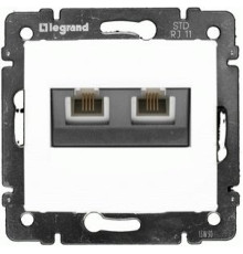 Розетка телефонна Legrand Valena 2хRJ11 кат. 3 білий