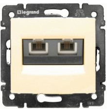 Розетка телефонна Legrand Valena 2хRJ11 кат. 3 слонова кістка