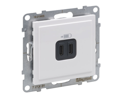 Розетка USB тип С+C 15Вт 5В Legrand SUNO білий