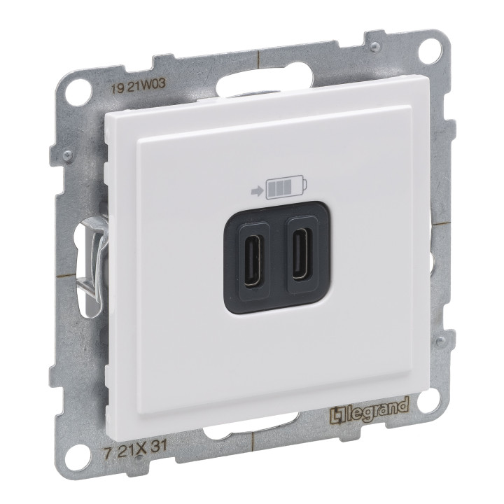 Розетка USB тип С+C 15Вт 5В Legrand SUNO білий · Legrand · uk/rozetka-usb-tip-sc-15vt-5v-legrand-suno-bilij-721131