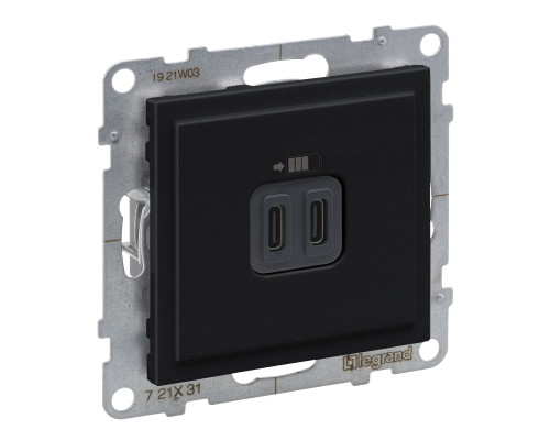 Розетка USB тип С+C 15Вт 5В Legrand SUNO чорний